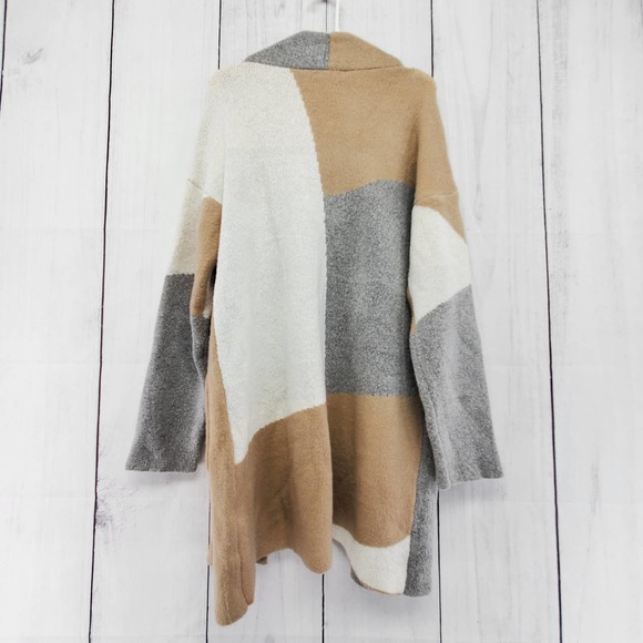 Fashion Debut Medium Chunky Color Block Knit Long Sleeve Duster Sweater - Picture 2 of 3